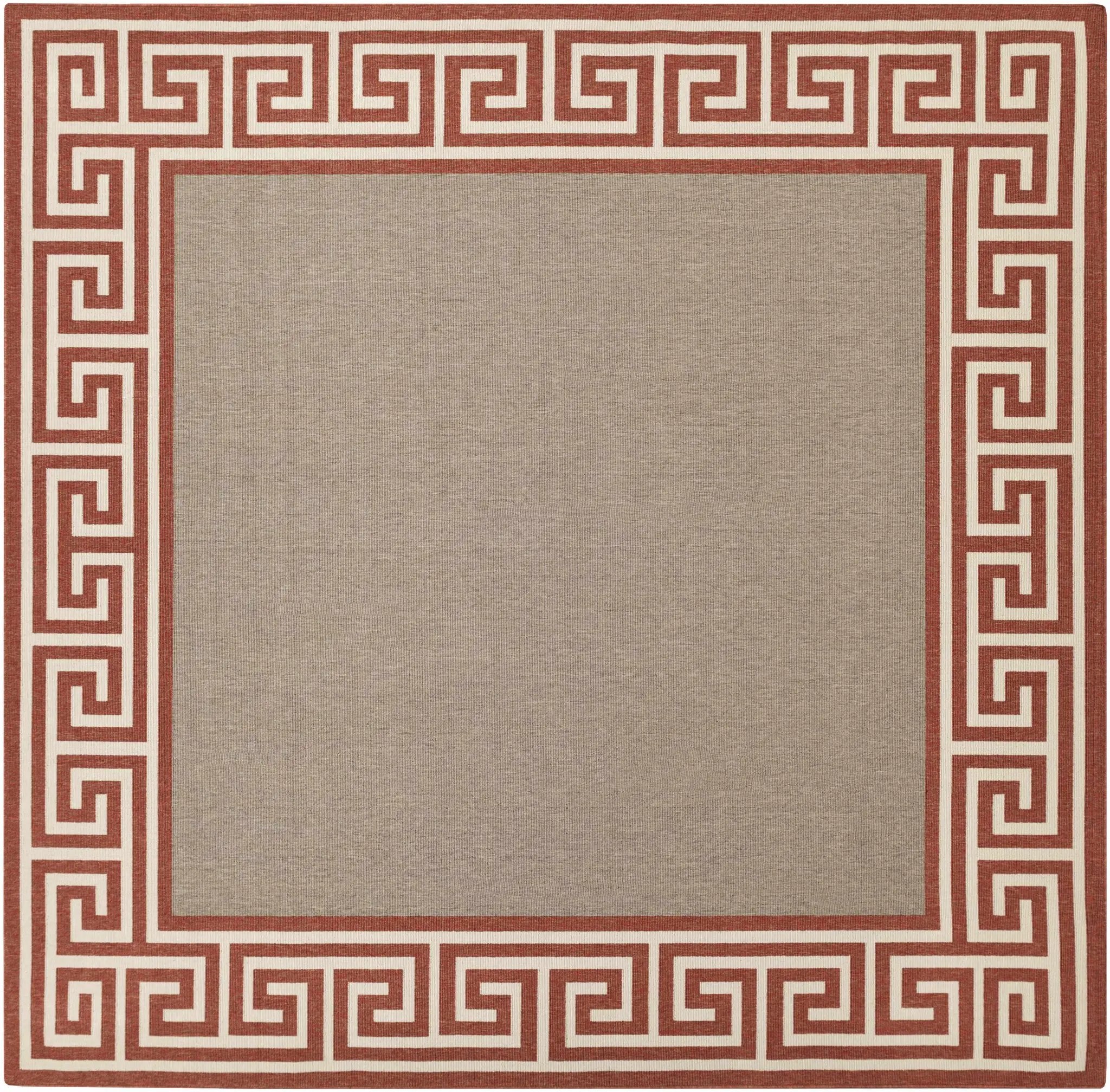 Houtz Red Border Greek Outdoor Rug - Clearance by Boutique Rugs