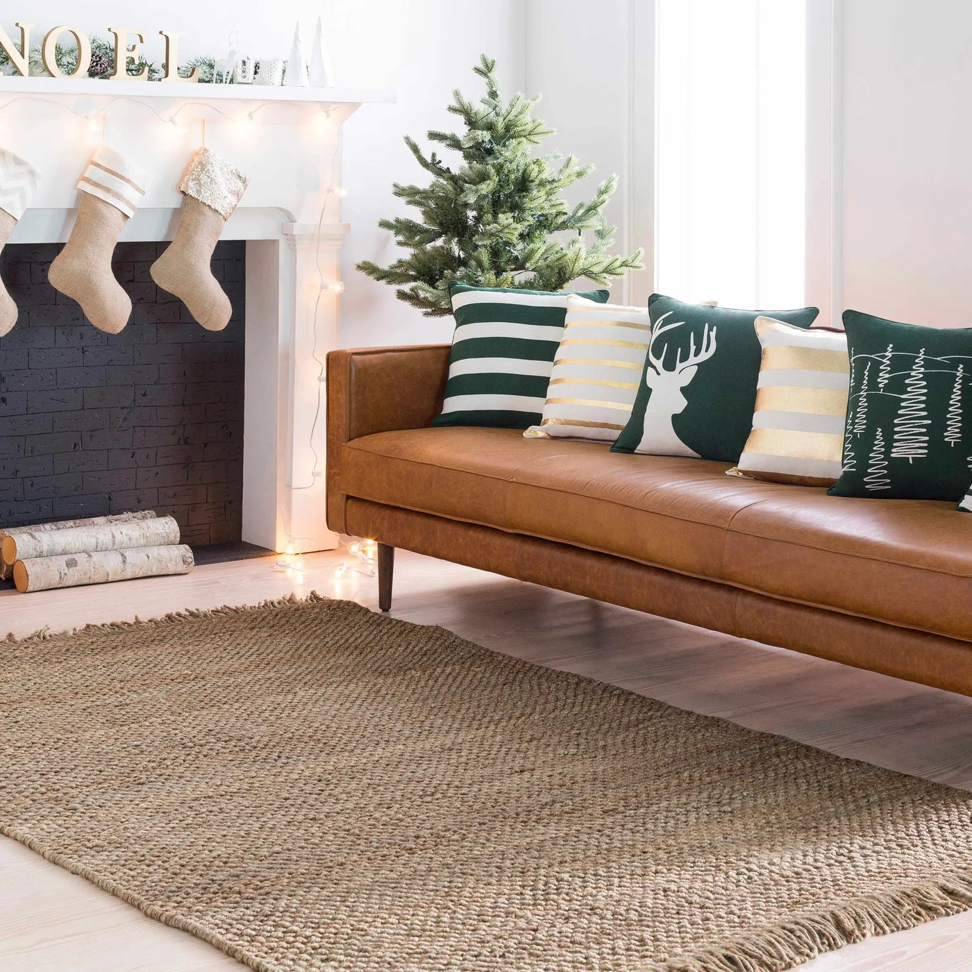 Hovland Hand Woven Natural Jute Rag Rug - Clearance by Boutique Rugs