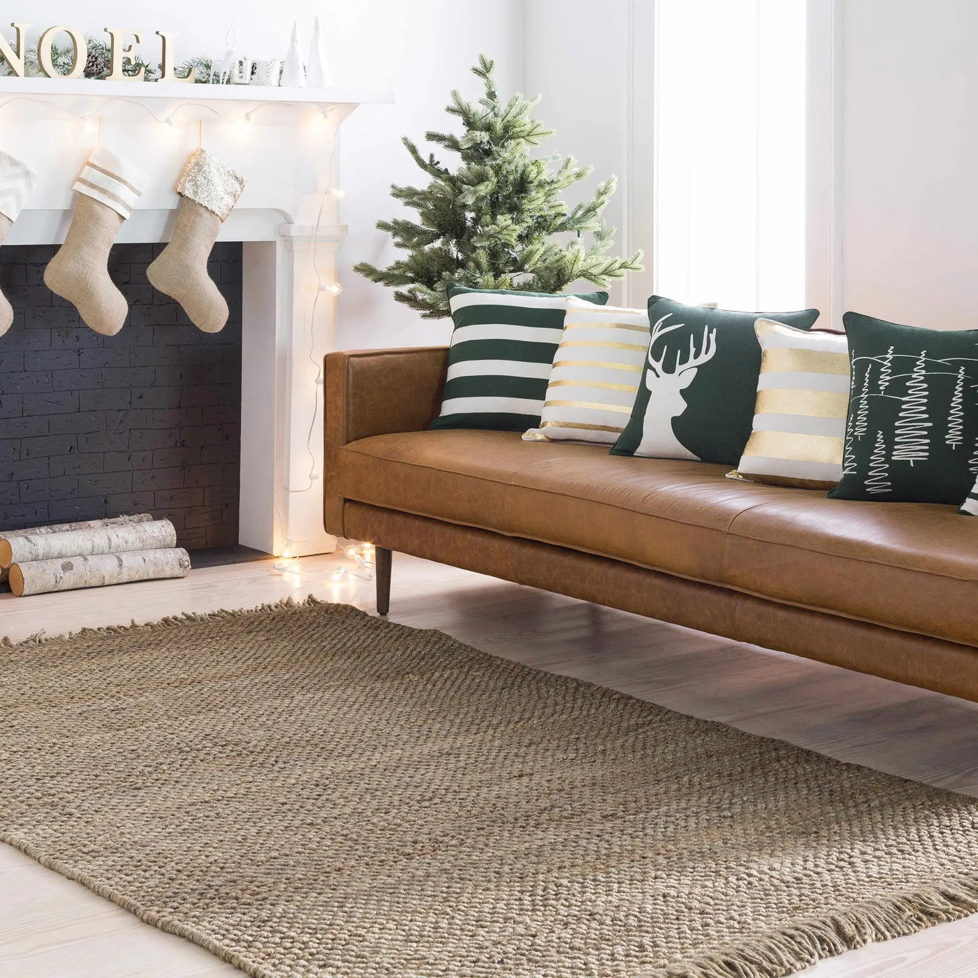 Hovland Hand Woven Natural Jute Rag Rug - Clearance by Boutique Rugs
