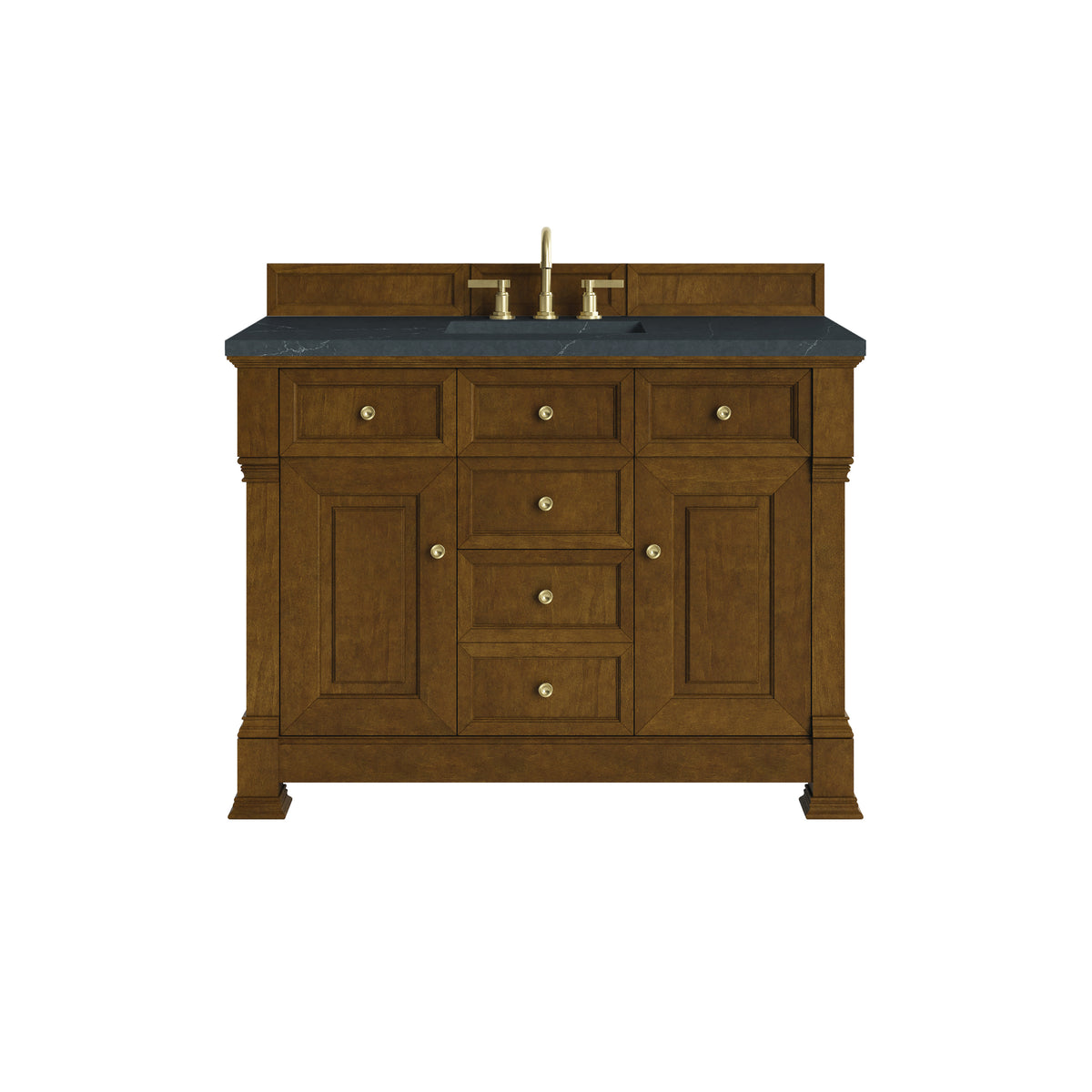 James Martin Brookfield 48" Single Bathroom Vanity, Honey Oak with Charcoal Soapstone countertop