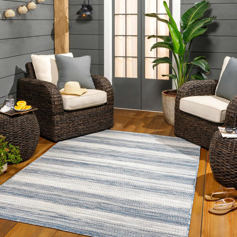 Kris Navy Outdoor Area Rug - Clearance by Boutique Rugs