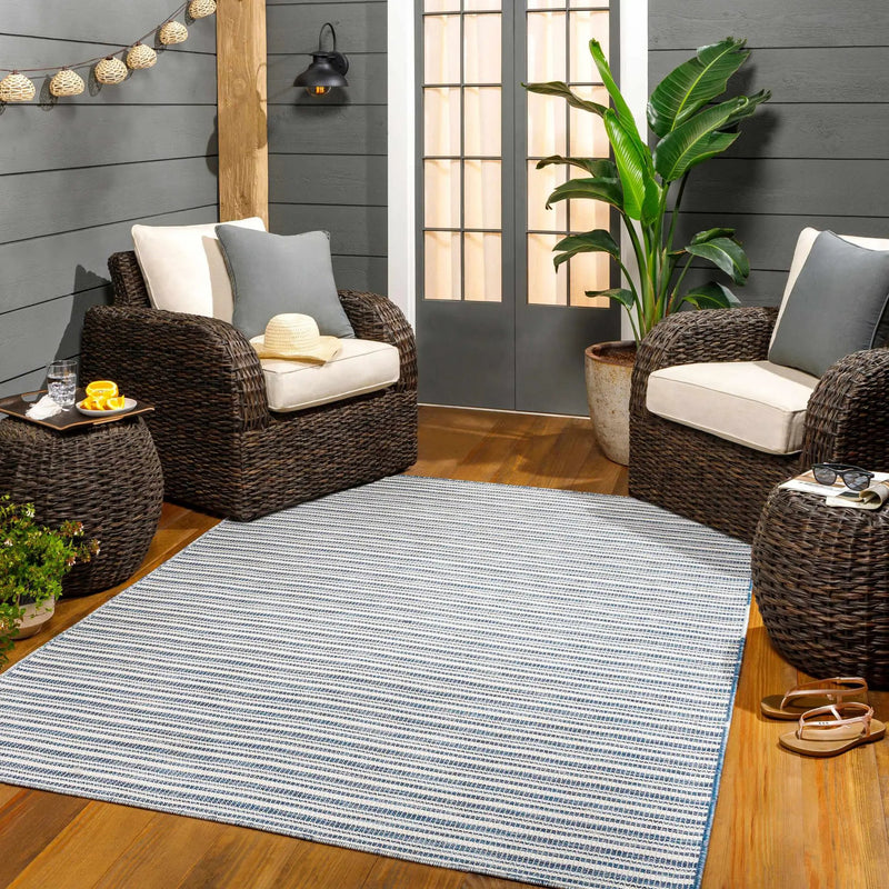 Greg Navy Outdoor Area Rug - Clearance by Boutique Rugs
