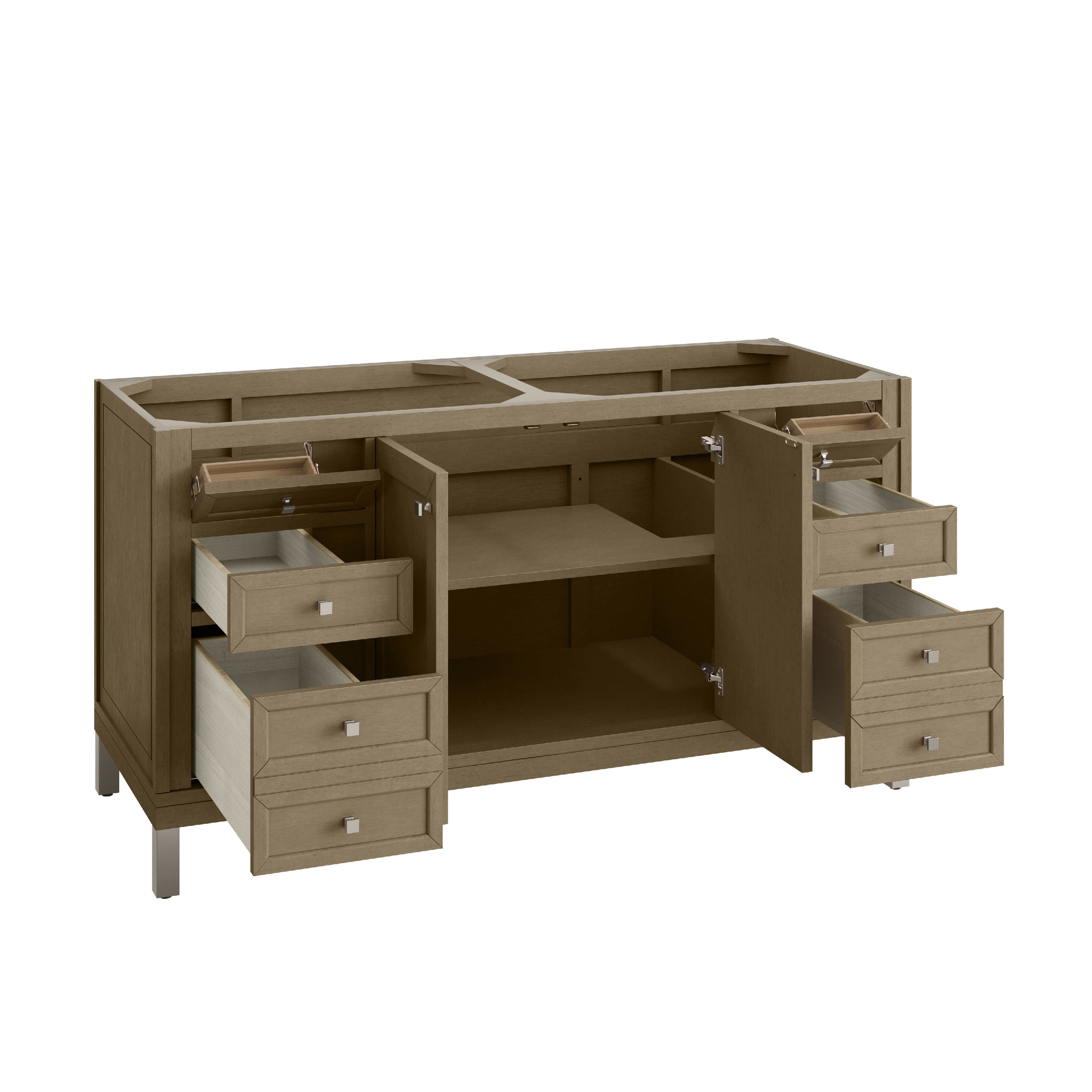 James Martin Chicago 60" Double Vanity Cabinet, Walnut Whisper, view 5