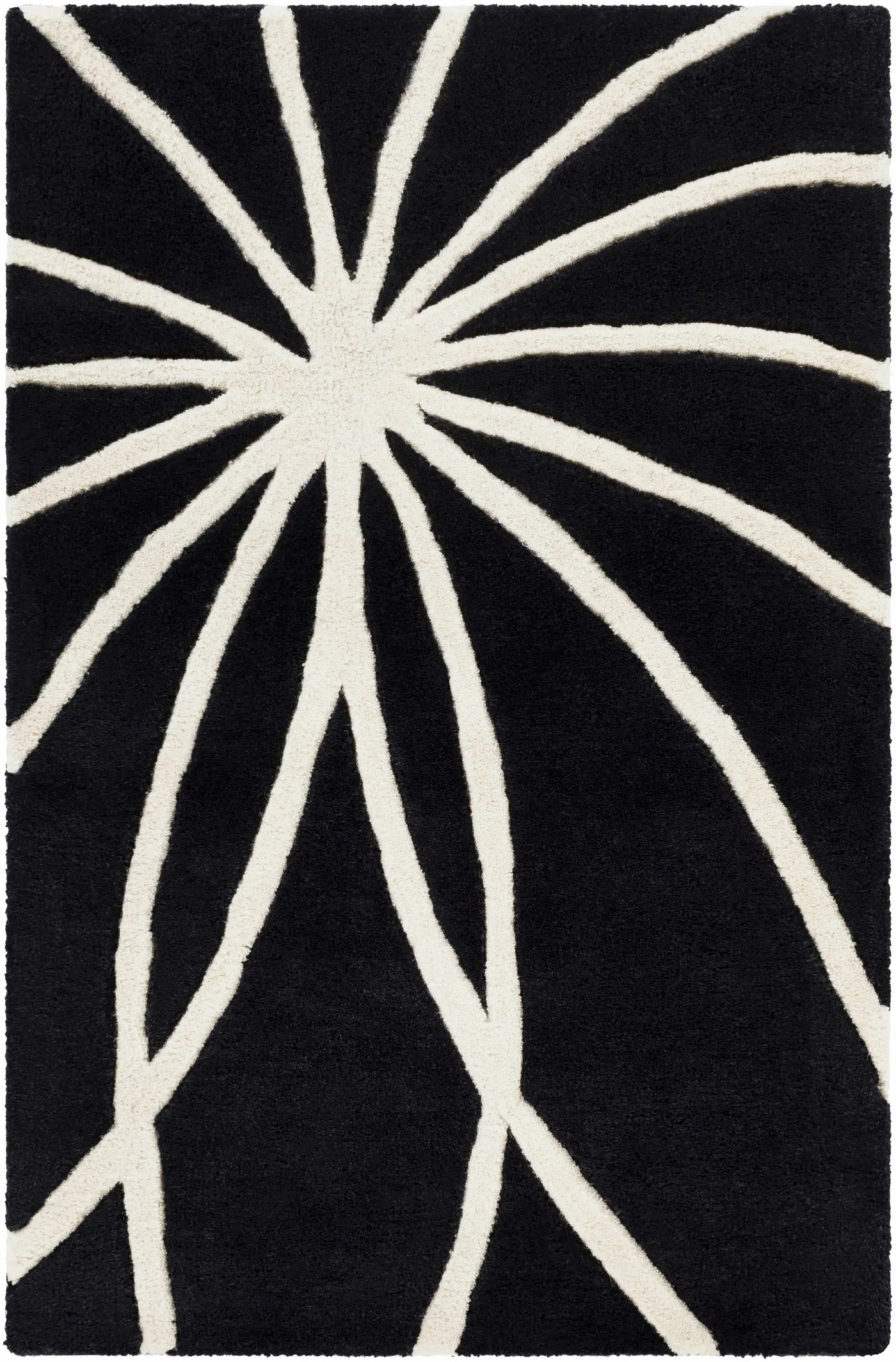 Davison Black Geometric Wool Carpet by Boutique Rugs