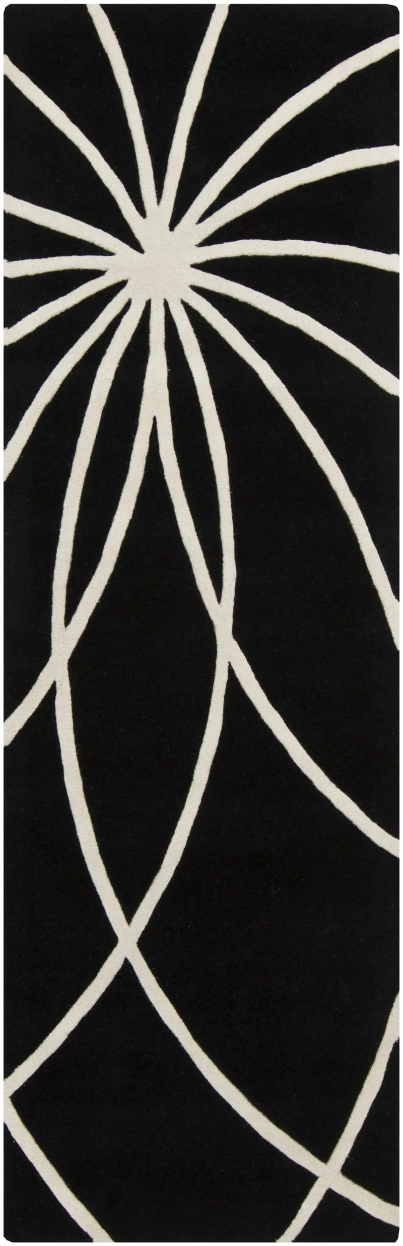 Davison Black Geometric Wool Carpet by Boutique Rugs