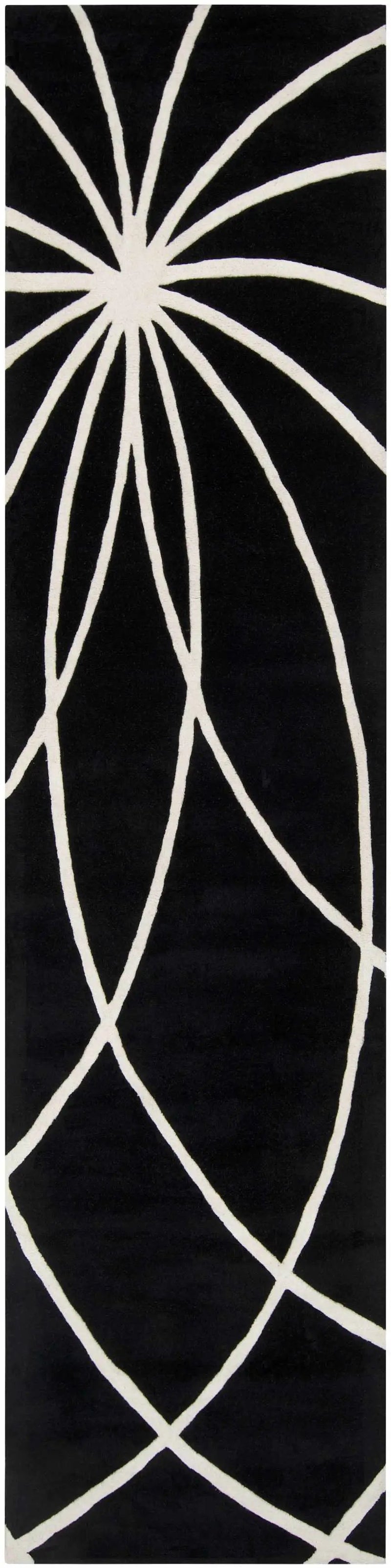 Davison Black Geometric Wool Carpet by Boutique Rugs