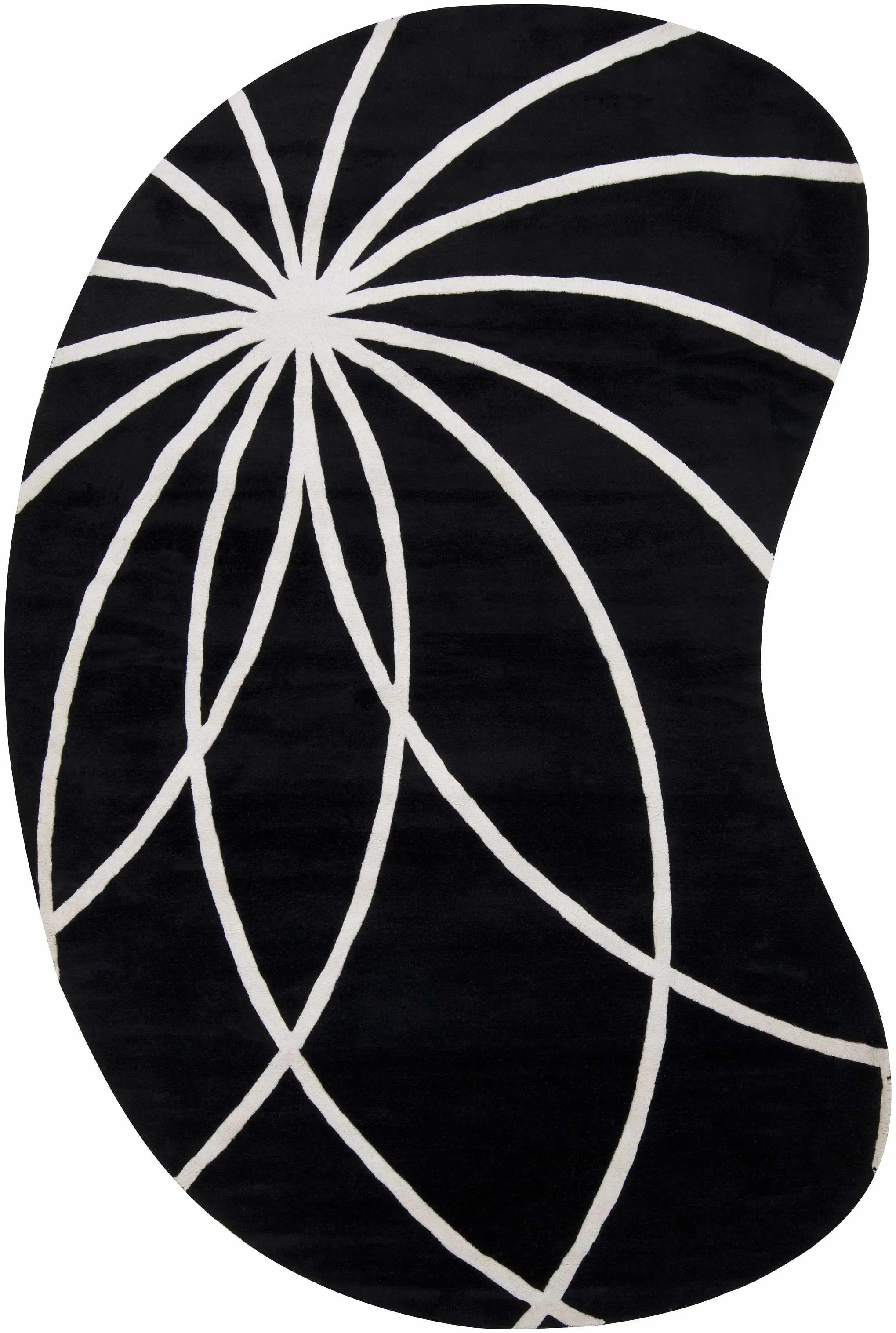 Davison Black Geometric Wool Carpet by Boutique Rugs