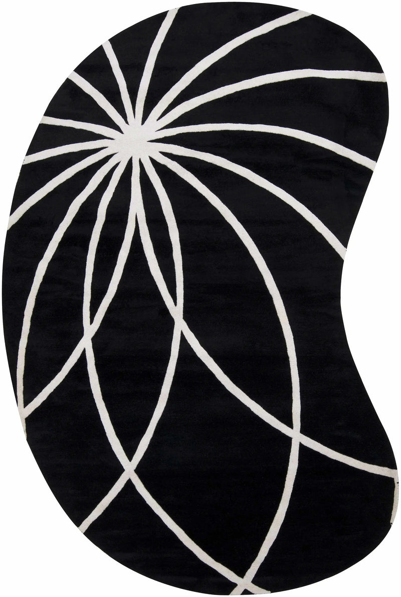 Davison Black Geometric Wool Carpet by Boutique Rugs