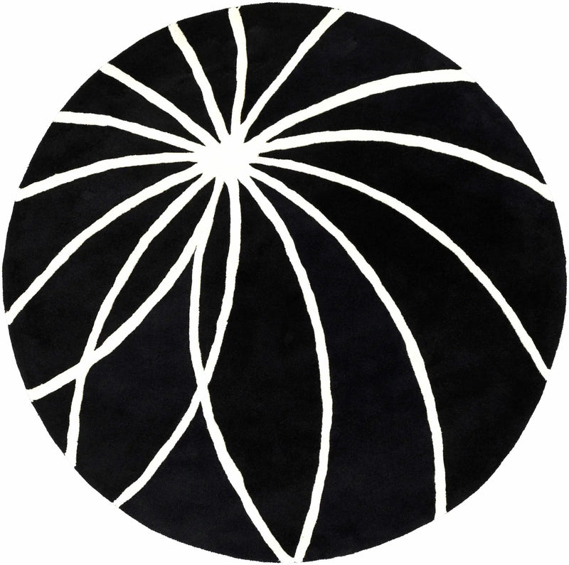 Davison Black Geometric Wool Carpet by Boutique Rugs