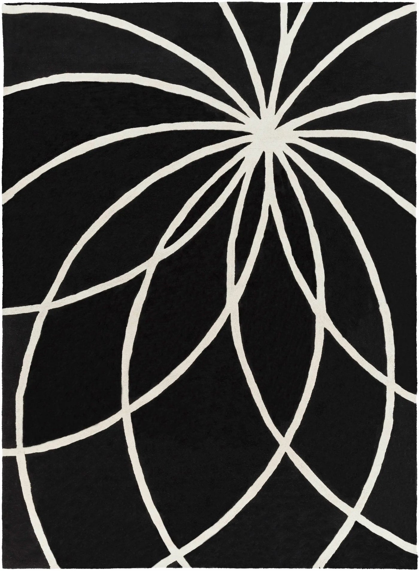 Davison Black Geometric Wool Carpet by Boutique Rugs