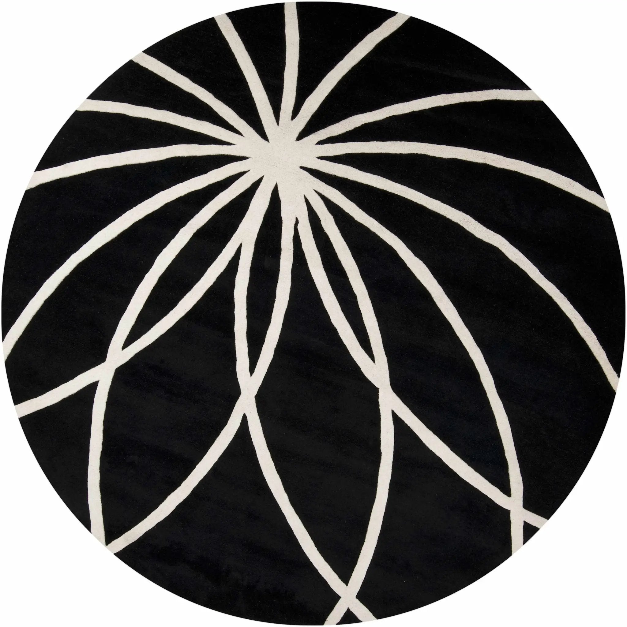Davison Black Geometric Wool Carpet by Boutique Rugs