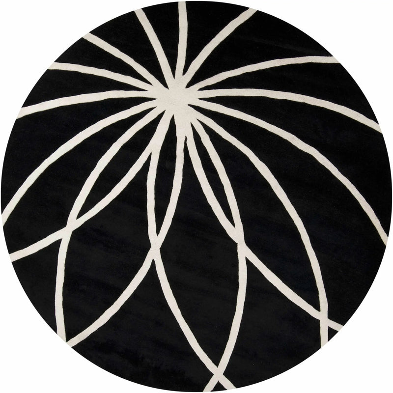Davison Black Geometric Wool Carpet by Boutique Rugs
