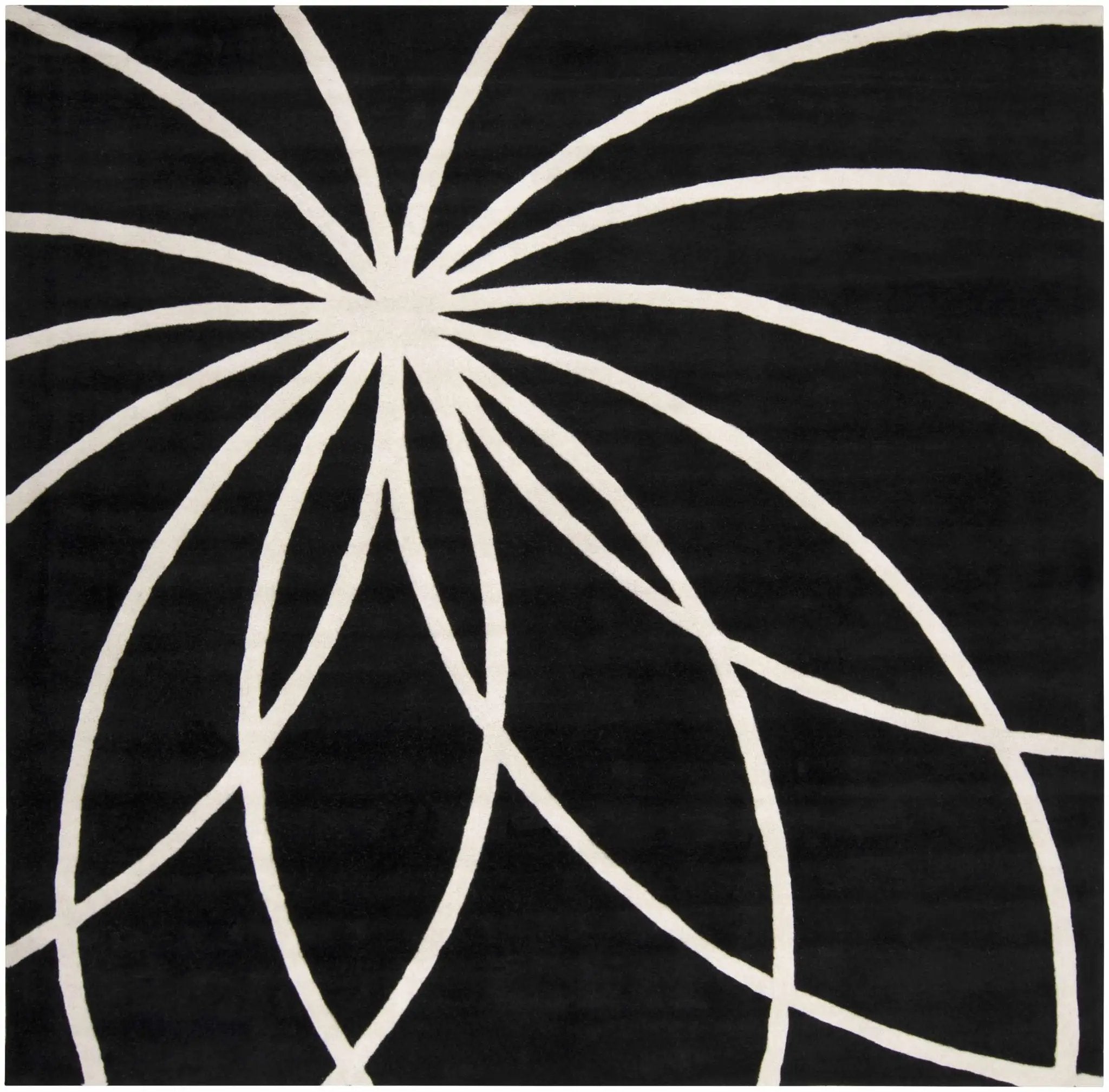 Davison Black Geometric Wool Carpet by Boutique Rugs