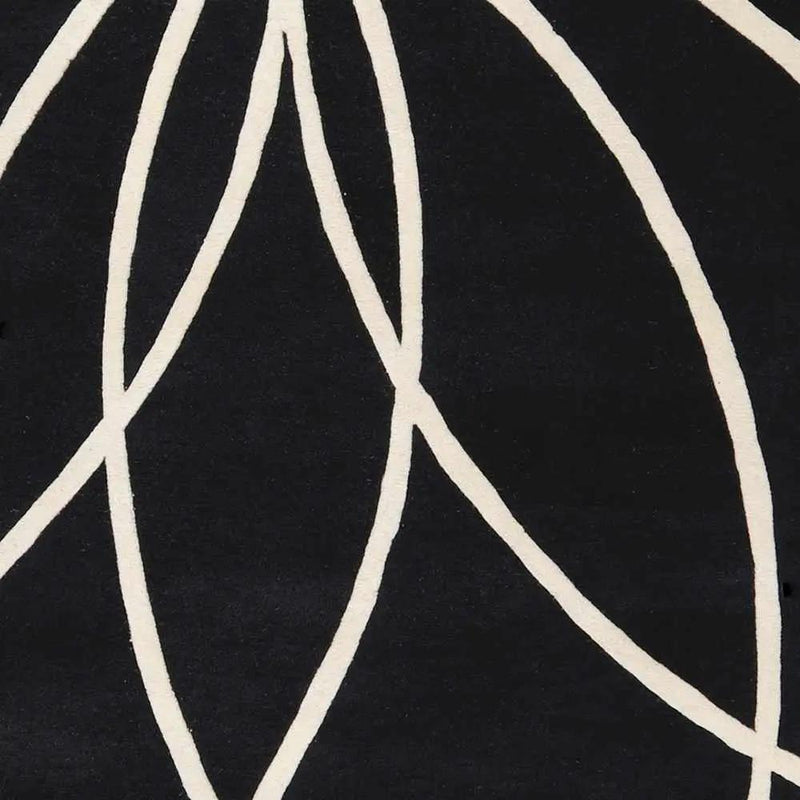 Davison Black Geometric Wool Carpet by Boutique Rugs