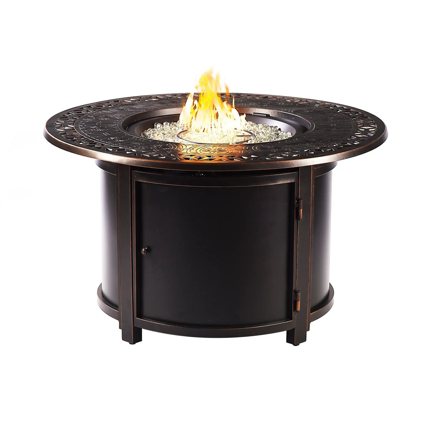 Aluminum 44-in Round Propane Fire Table with Beads, Covers and Lid by Sharicks