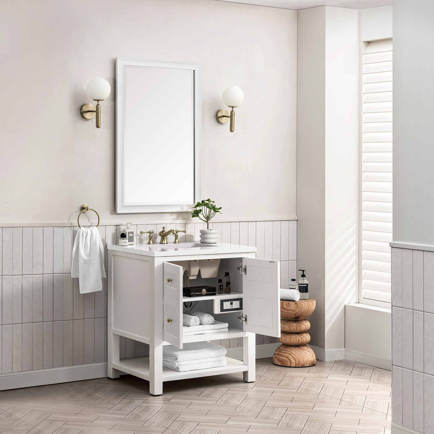 James Martin Breckenridge 30" Single Bathroom Vanity, Bright White, view 31