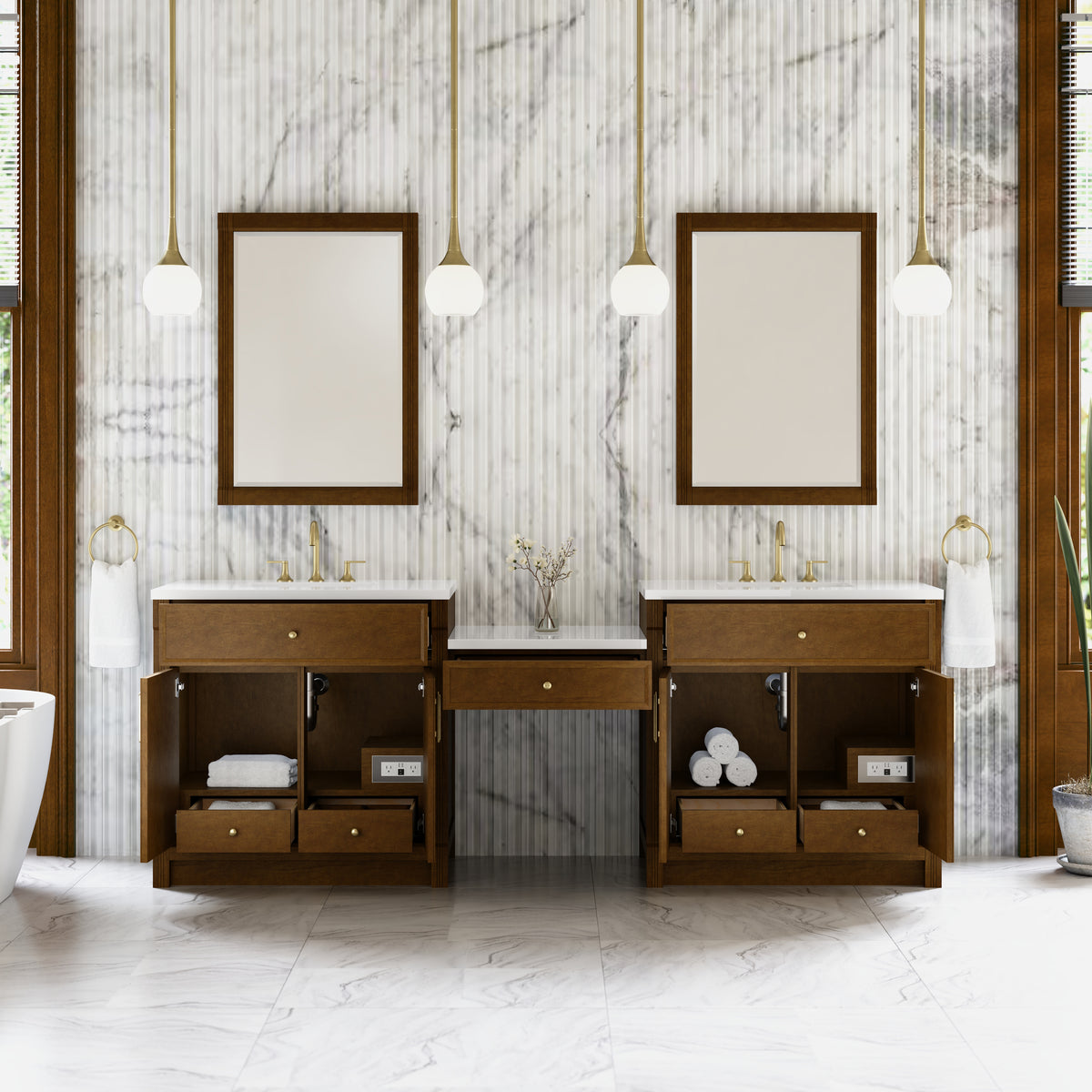 James Martin Bellshire 96" Double Bathroom Vanity, Honey Oak, view 23