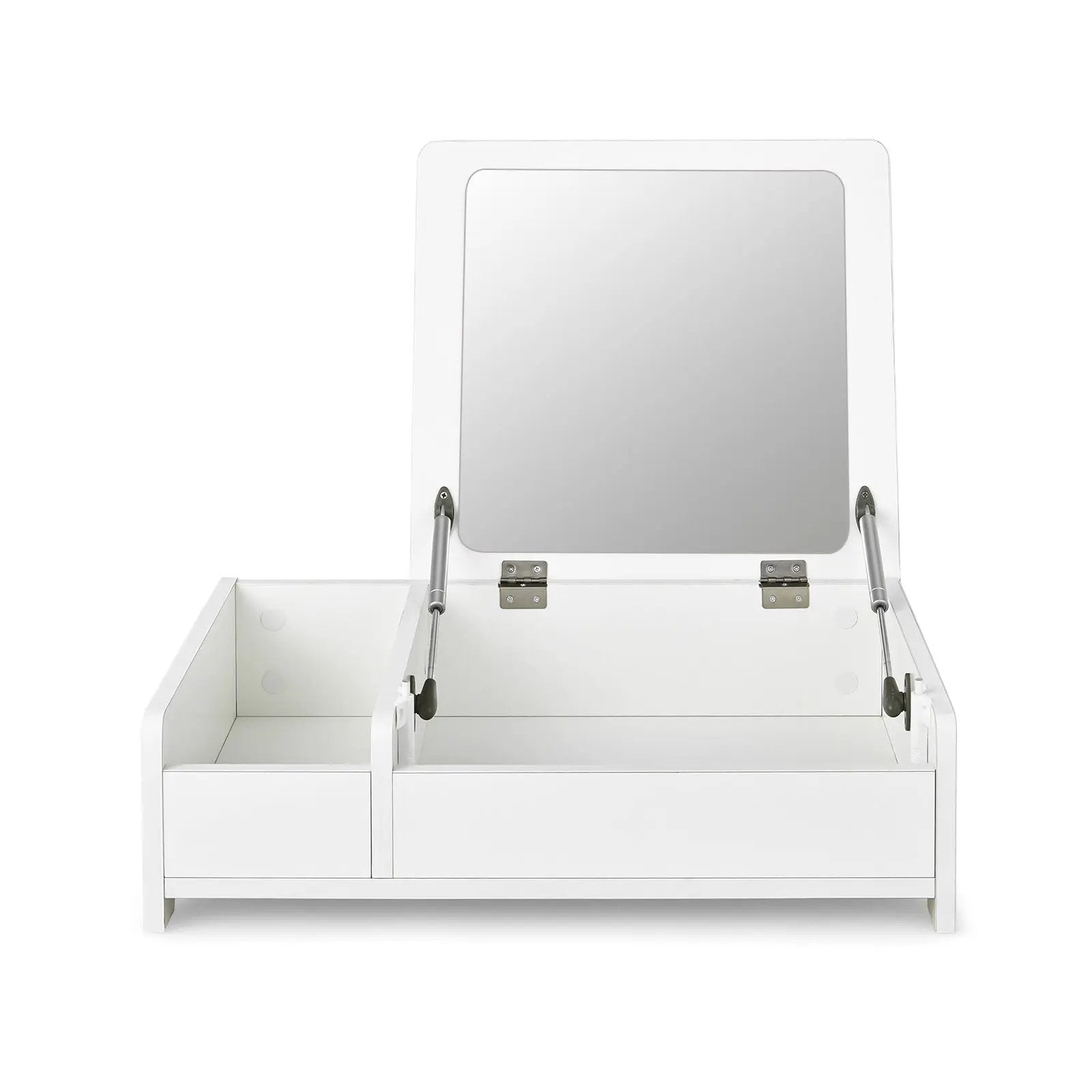 Compact Bay Window Makeup Dressing Table with Flip-Top Mirror by DirectDeals