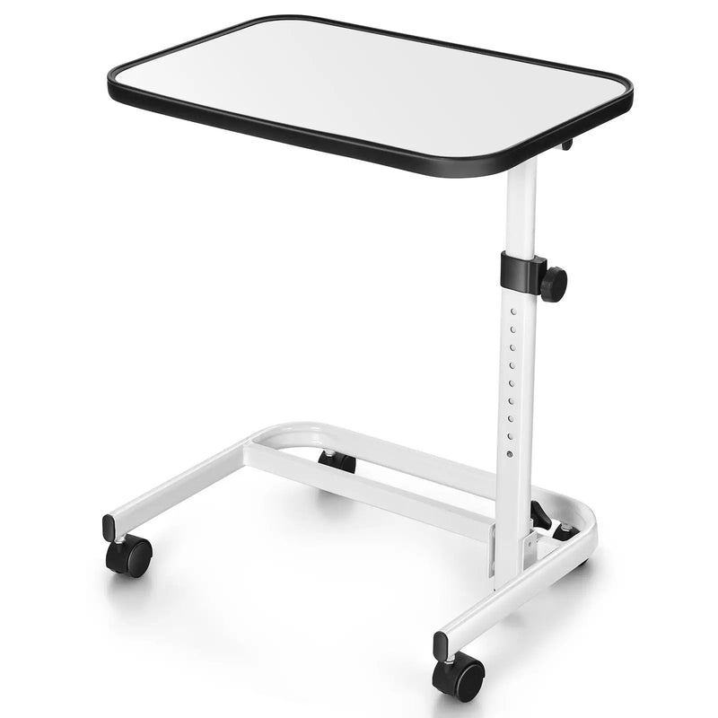 Rolling Overbed Bedside Table with 9-Level Adjustable Height by DirectDeals