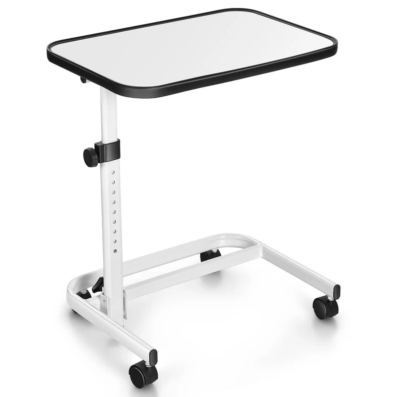 Rolling Overbed Bedside Table with 9-Level Adjustable Height by DirectDeals