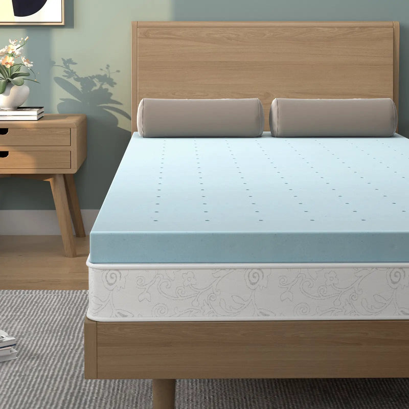 4 Inch Gel Injection Memory Foam Mattress Top Ventilated Mattress Double Bed by DirectDeals