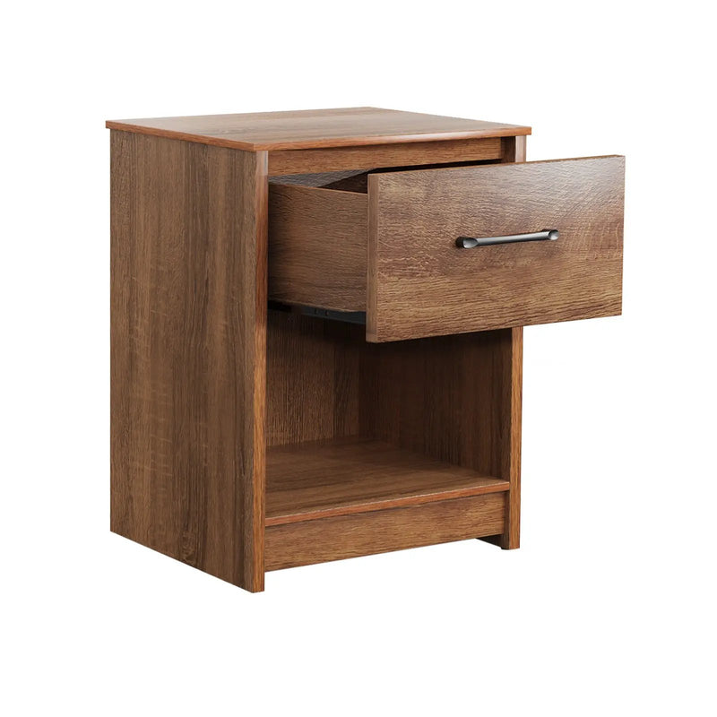 Wooden Nightstand with Drawer and Open Storage Compartment by DirectDeals
