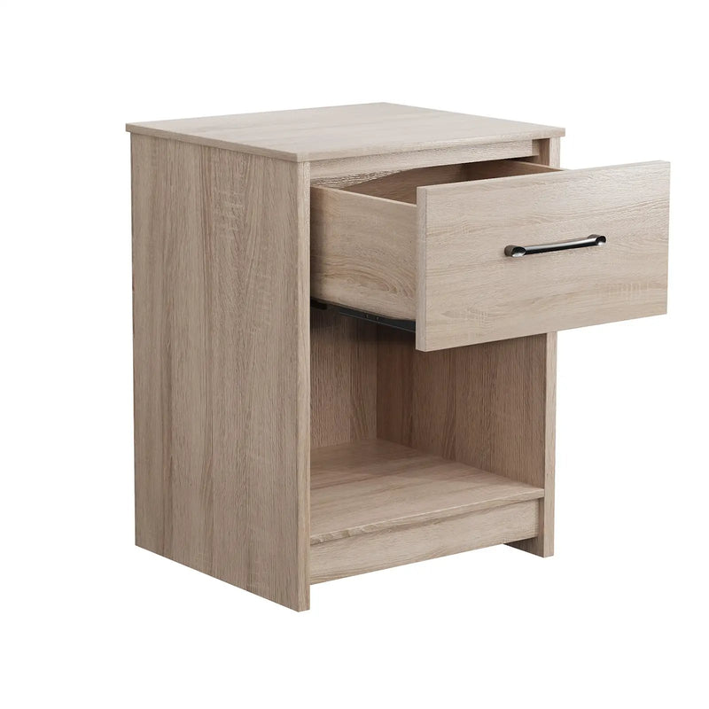 Wooden Nightstand with Drawer and Open Storage Compartment by DirectDeals