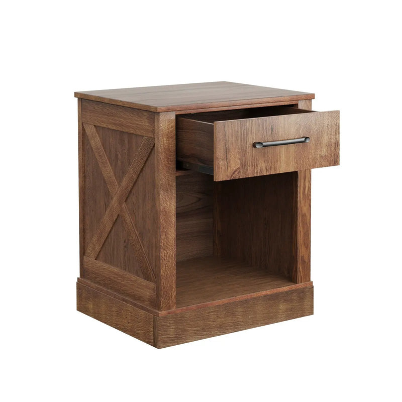 Compact Nightstand with Drawer and Shelf by DirectDeals