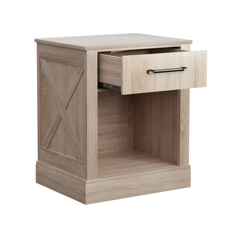 Compact Nightstand with Drawer and Shelf by DirectDeals