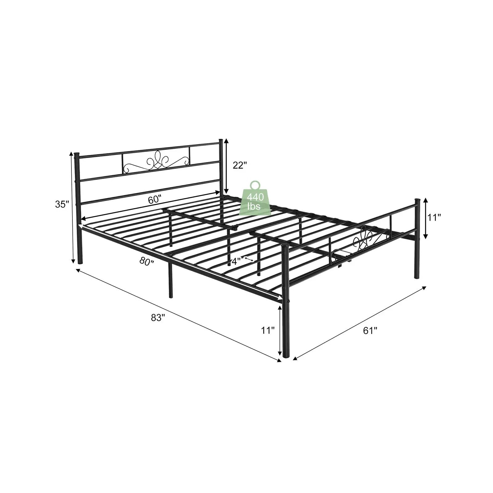 Twin/Full/Queen Size Metal Bed Frame with Headboard and Footboard by DirectDeals