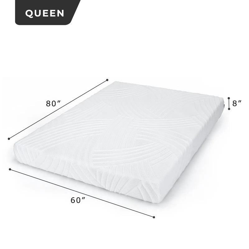 8 Inch Memory Foam Mattress with Poly Jacquard Fabric Cover by DirectDeals