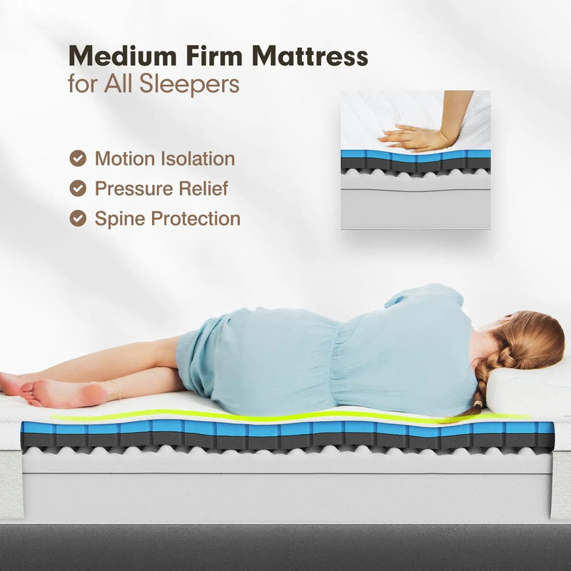 75L x 54W x 8H Memory Foam Mattress with Jacquard Fabric Cover by DirectDeals