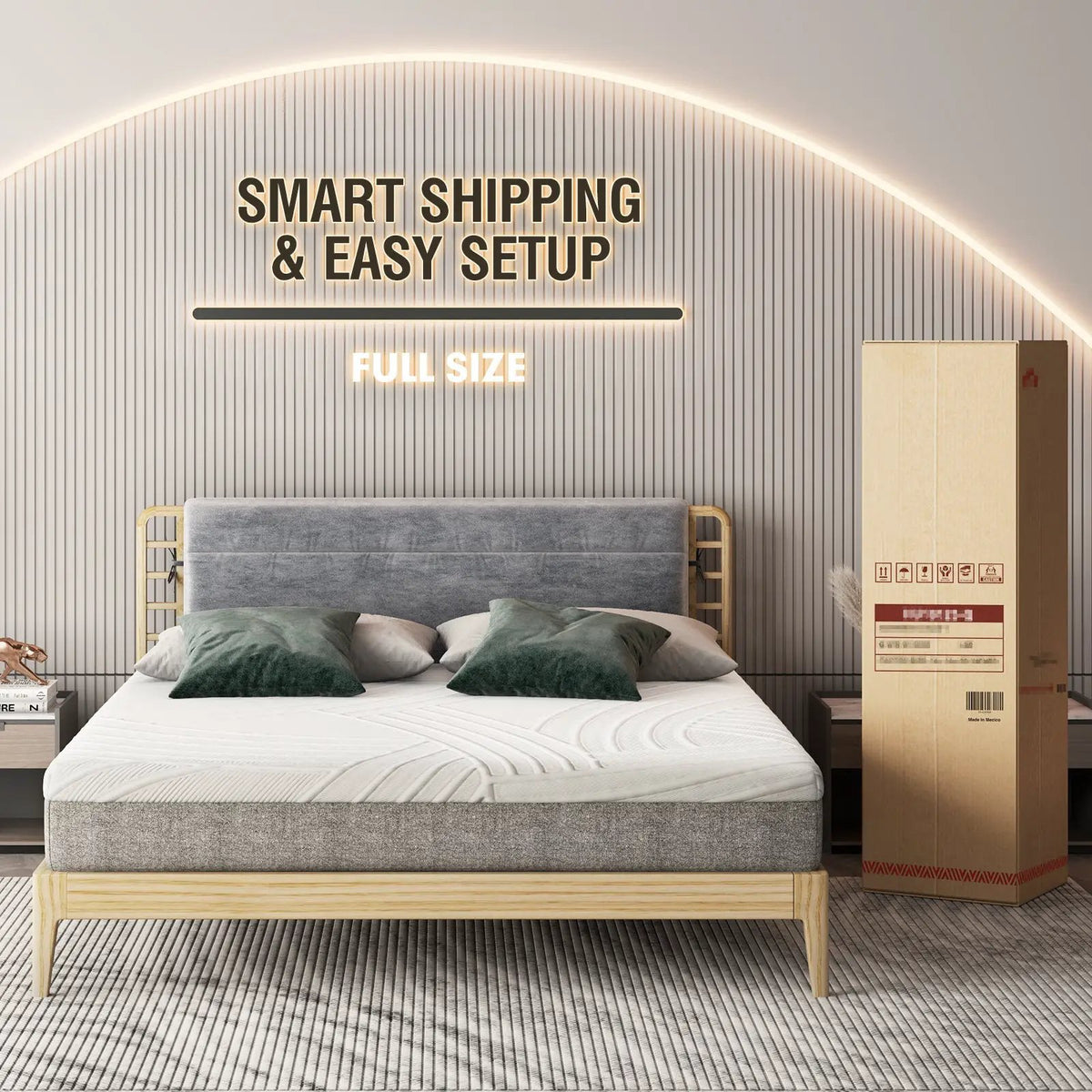 75L x 54W x 8H Memory Foam Mattress with Jacquard Fabric Cover by DirectDeals
