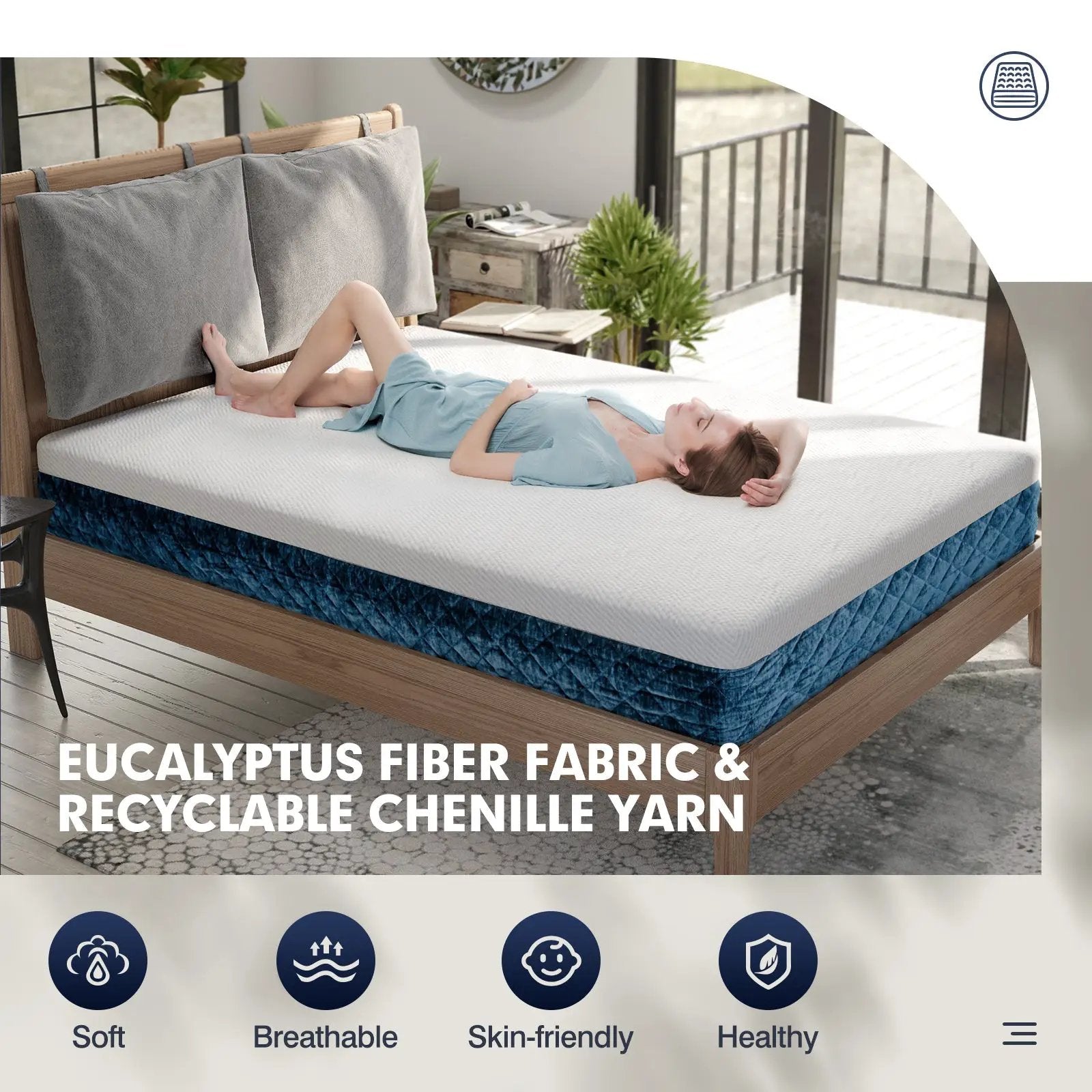 10 Inch Mattress with Jacquard Fabric Cover in a Box by DirectDeals