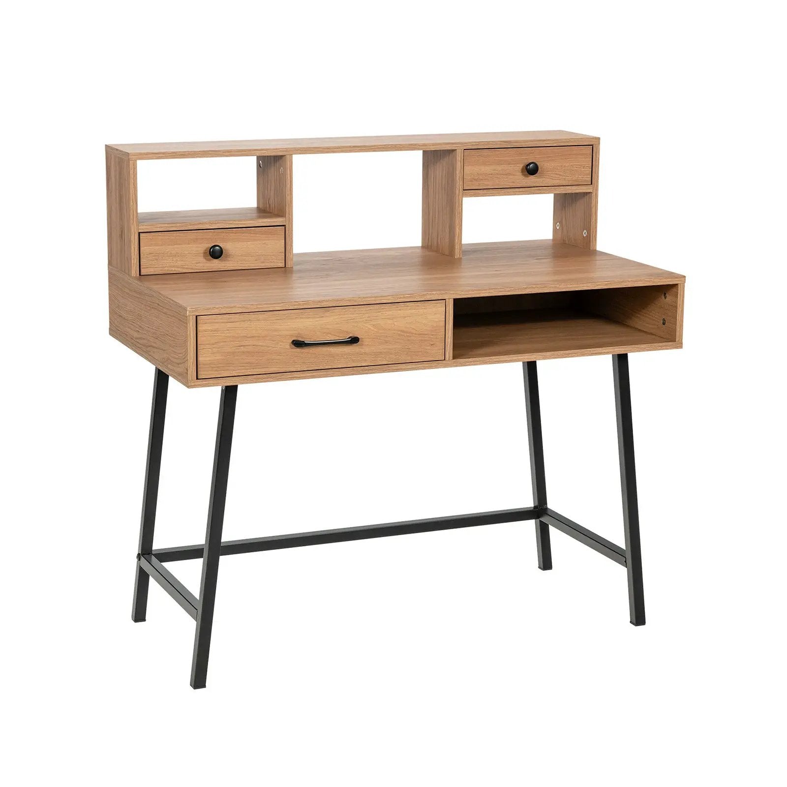 42-Inch Vanity Desk with Tabletop Shelf and 2 Drawers-Natural by DirectDeals