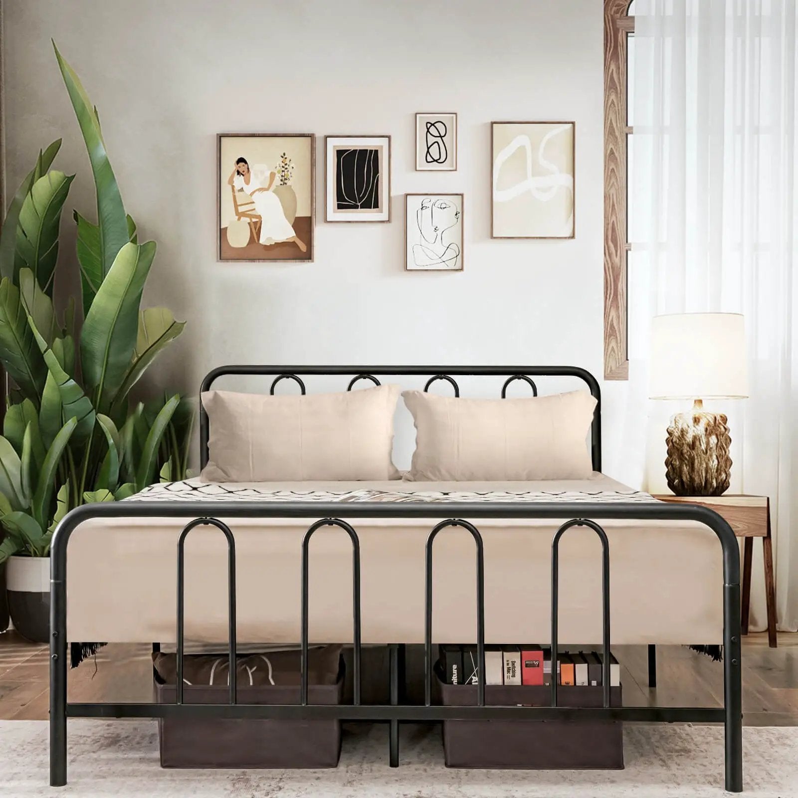 Full/Queen Size Metal Bed Frame with Headboard and Footboard by DirectDeals