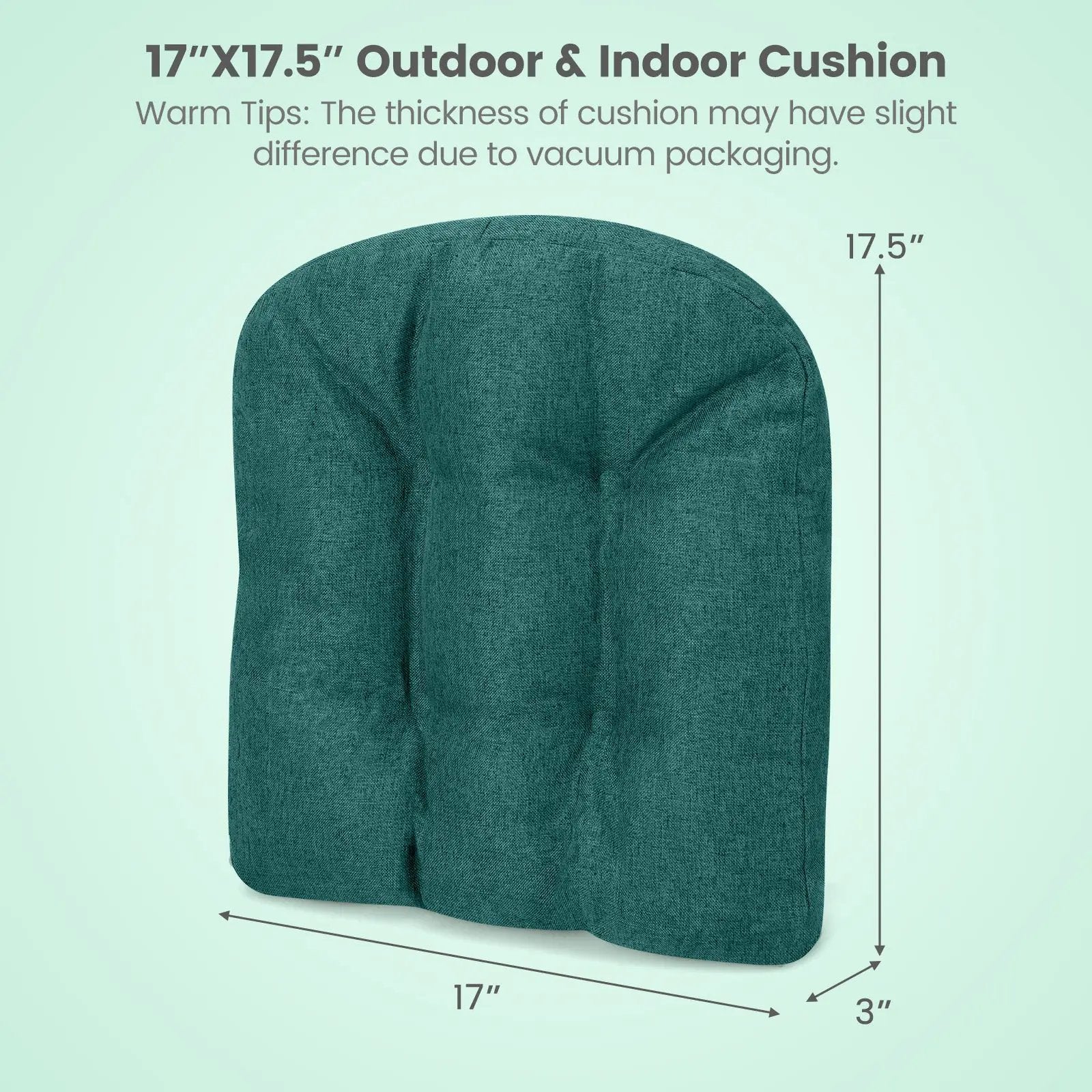 4 Pack 17.5 x 17 Inch U-Shaped Chair Pads with Polyester Cover by DirectDeals