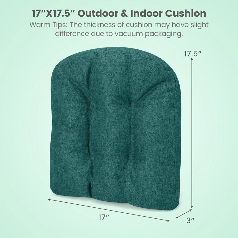 4 Pack 17.5 x 17 Inch U-Shaped Chair Pads with Polyester Cover by DirectDeals