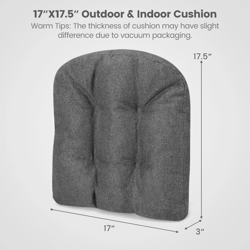 4 Pack 17.5 x 17 Inch U-Shaped Chair Pads with Polyester Cover by DirectDeals