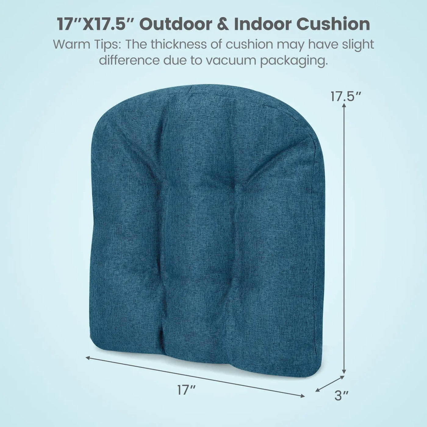 4 Pack 17.5 x 17 Inch U-Shaped Chair Pads with Polyester Cover by DirectDeals