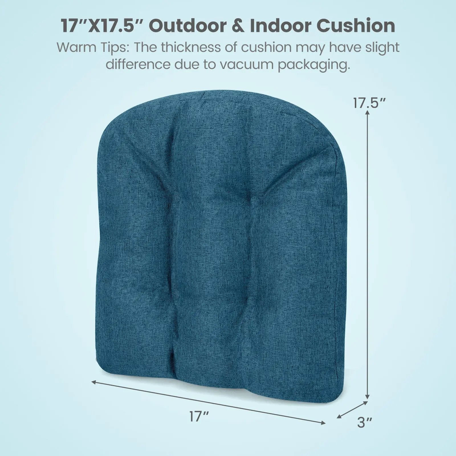 4 Pack 17.5 x 17 Inch U-Shaped Chair Pads with Polyester Cover by DirectDeals