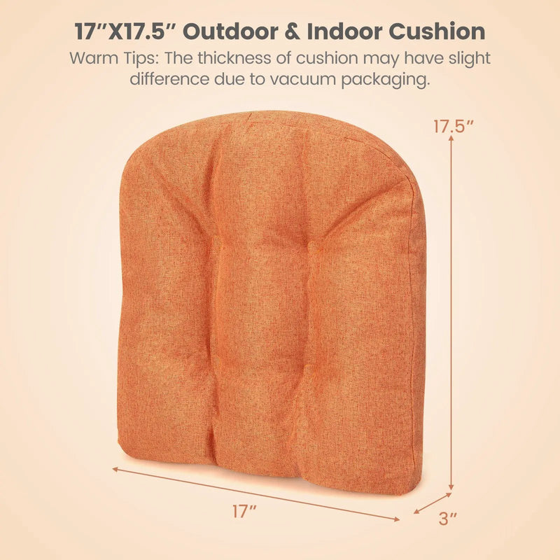 4 Pack 17.5 x 17 Inch U-Shaped Chair Pads with Polyester Cover by DirectDeals