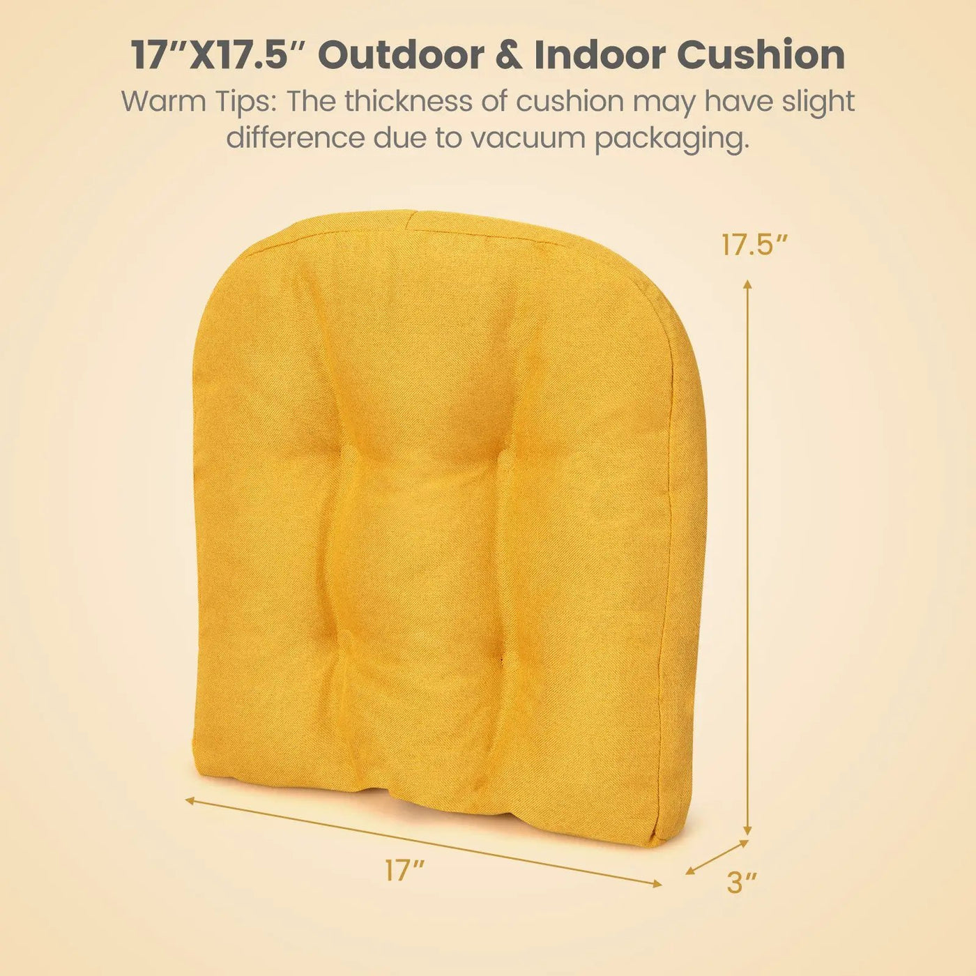 4 Pack 17.5 x 17 Inch U-Shaped Chair Pads with Polyester Cover by DirectDeals