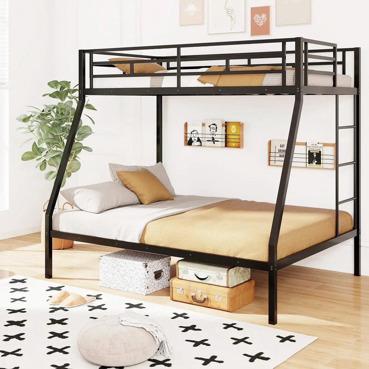 Space-saving Metal Slatted Bed Frame for Teens and Adults Noise-free No Box Spring Needed by DirectDeals