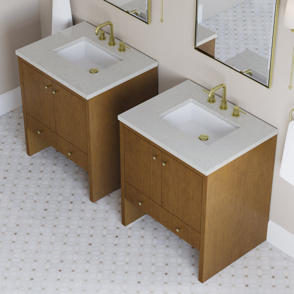 James Martin Hudson 30" Single Bathroom Vanity, Honey Oak