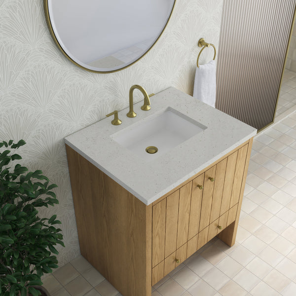 James Martin Hudson 30" Single Bathroom Vanity, Light Natural Oak