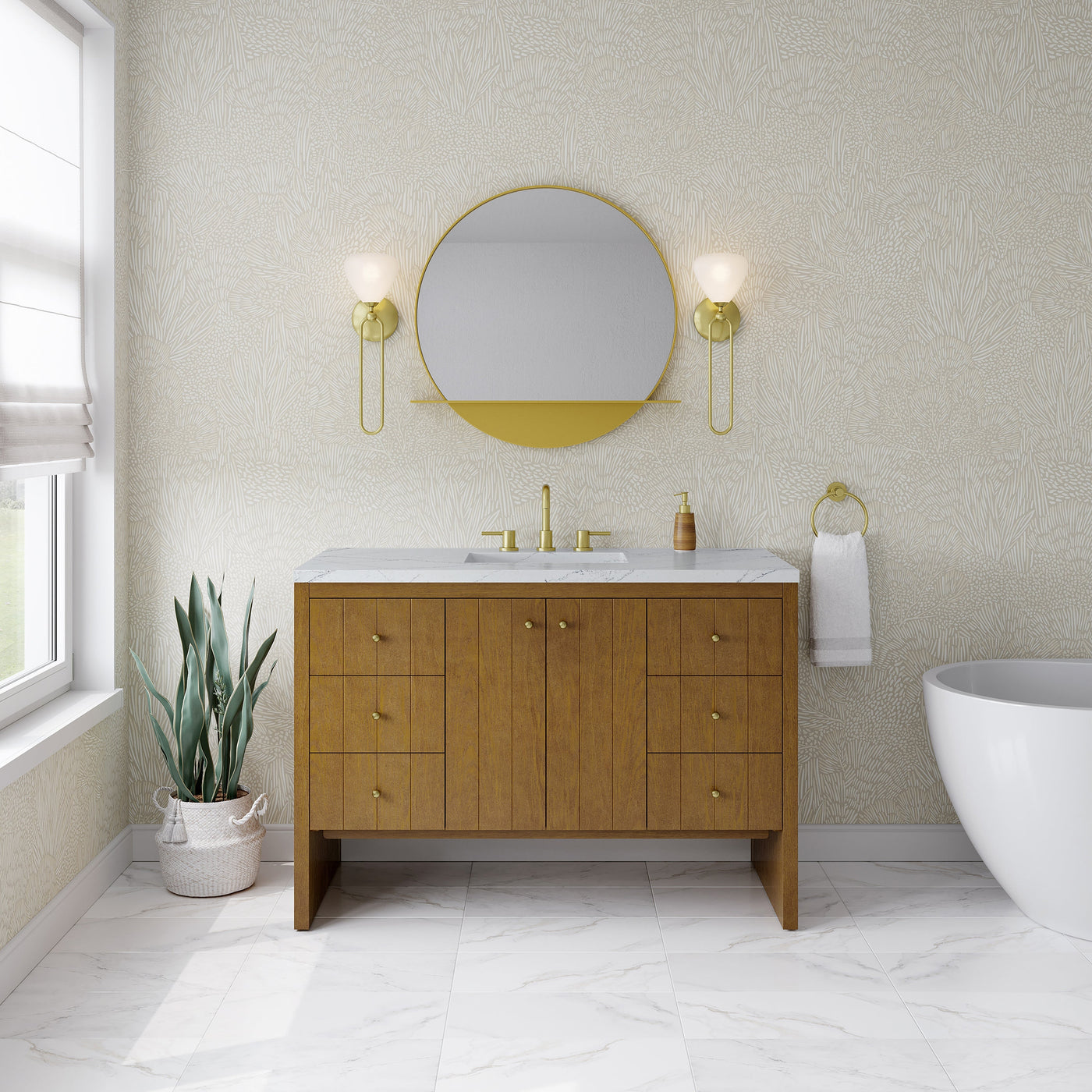 James Martin Hudson 48" Single Bathroom Vanity, Honey Oak, cabinet without a countertop