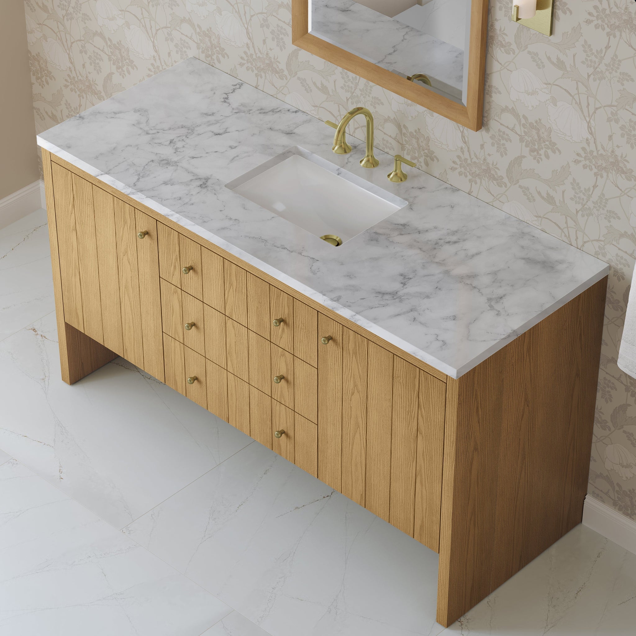 James Martin Hudson 60" Single Bathroom Vanity, Light Natural Oak by James Martin