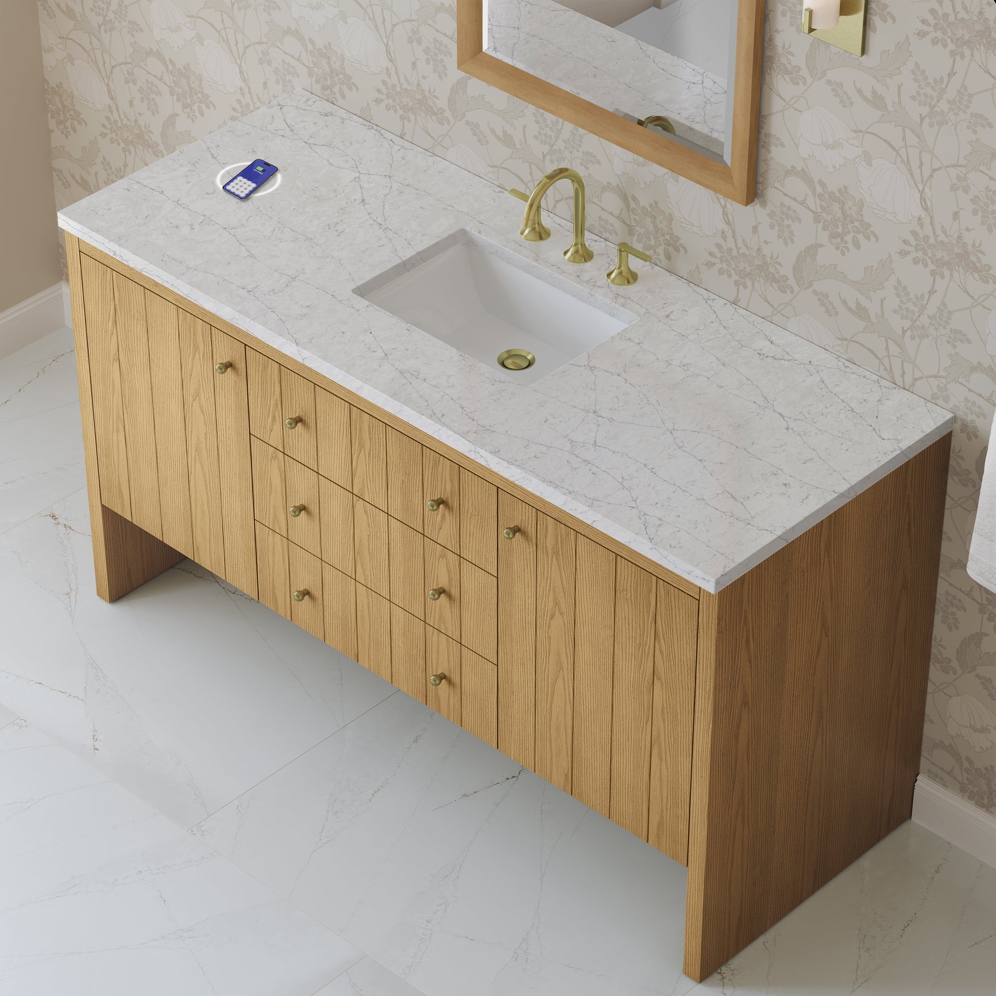 James Martin Hudson 60" Single Bathroom Vanity, Light Natural Oak by James Martin