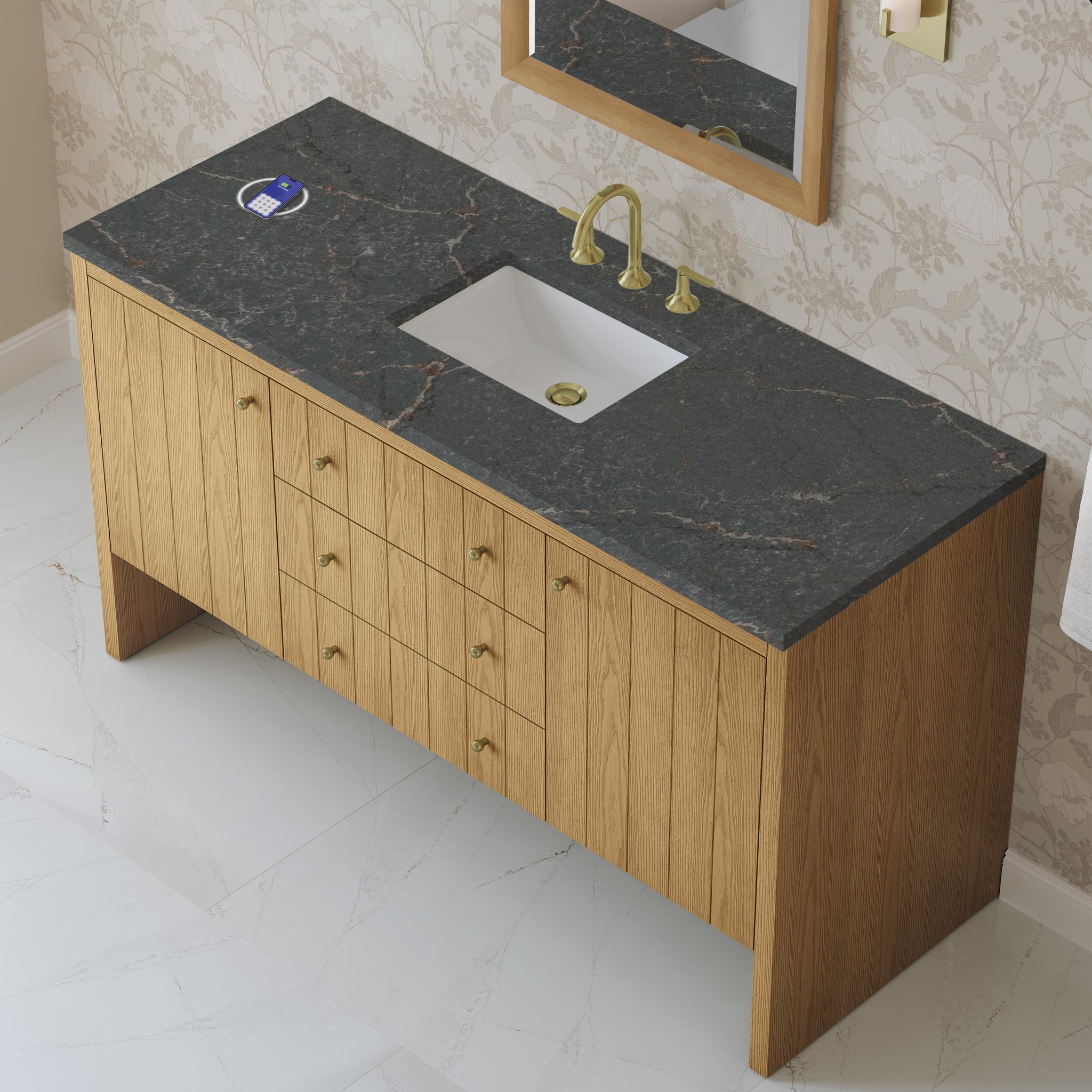 James Martin Hudson 60" Single Bathroom Vanity, Light Natural Oak by James Martin